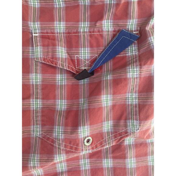 Tommy Hilfiger Swim Trunks Mens Large Blue/Red Plaid Drawstring Pockets Flag - Picture 7 of 12